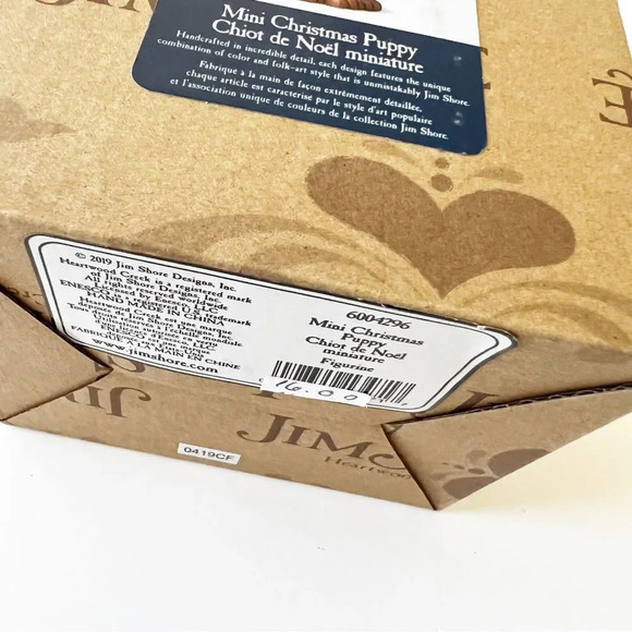 Jim Shore Mini Christmas Puppy Carved Figure 2009‎ New Box Enesco Collectible - Picture 6 of 9